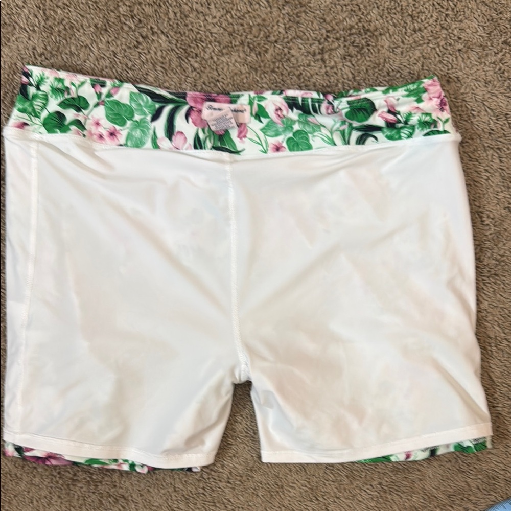 Tommy Bahama Green and Pink Floral Print Skater Skorts Mini Resort Wear SKU 0006 - Picture 9 of 10